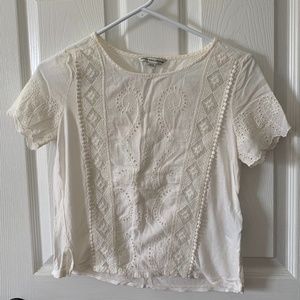 American Eagle Crochet Paisley Top